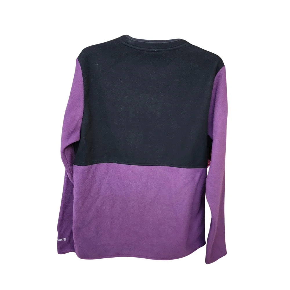 The North Face Mens Fleece Pullover Black Purple Polartec Circular Design Size M